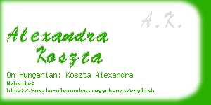 alexandra koszta business card